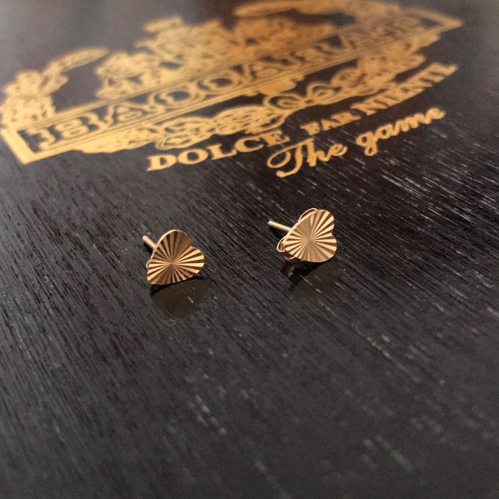 14K Heart Studs